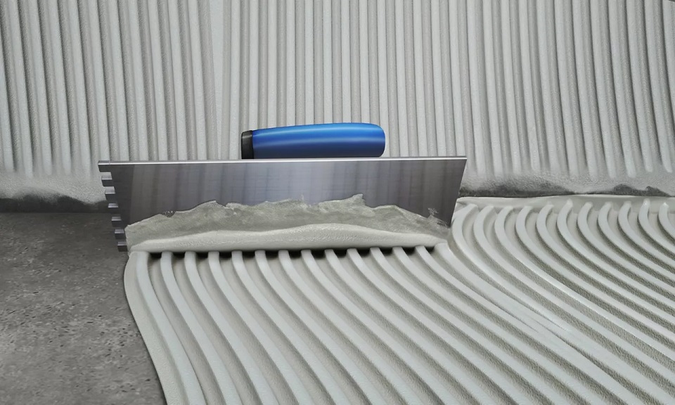 Construction adhesives are very commonly applied for the installation of ceramic tiles on walls and floors