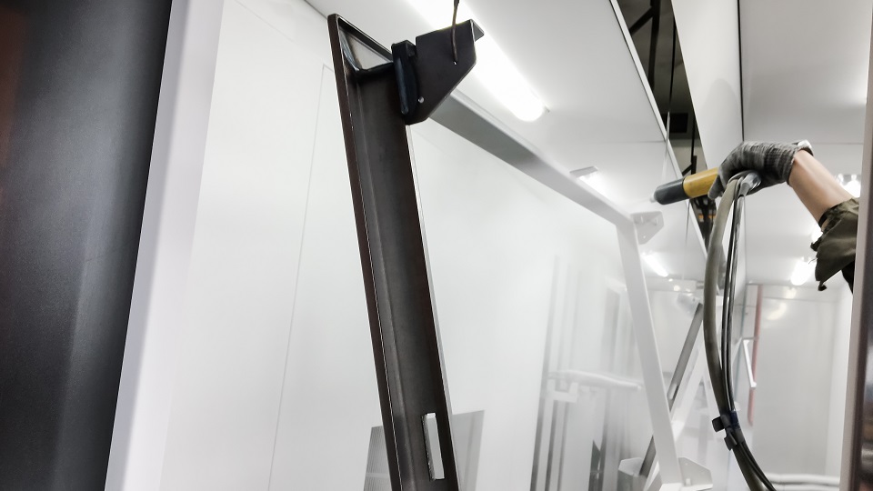 Powder coating is a dry finishing process, using finely ground particles of pigment and resin.