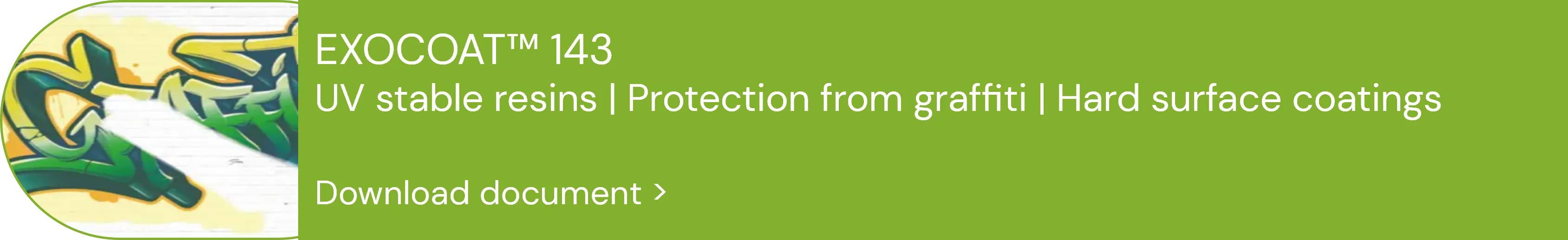 Novel UV stable resin, EXOCOAT™ 143 for hard surface coatings: Download document