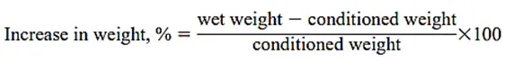 Increase in Weight Percent Calculation Increase in Weight Percent Calculation