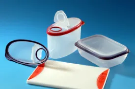 Injection molded EPDM/PP TPV on kitchenware tray and container lids
