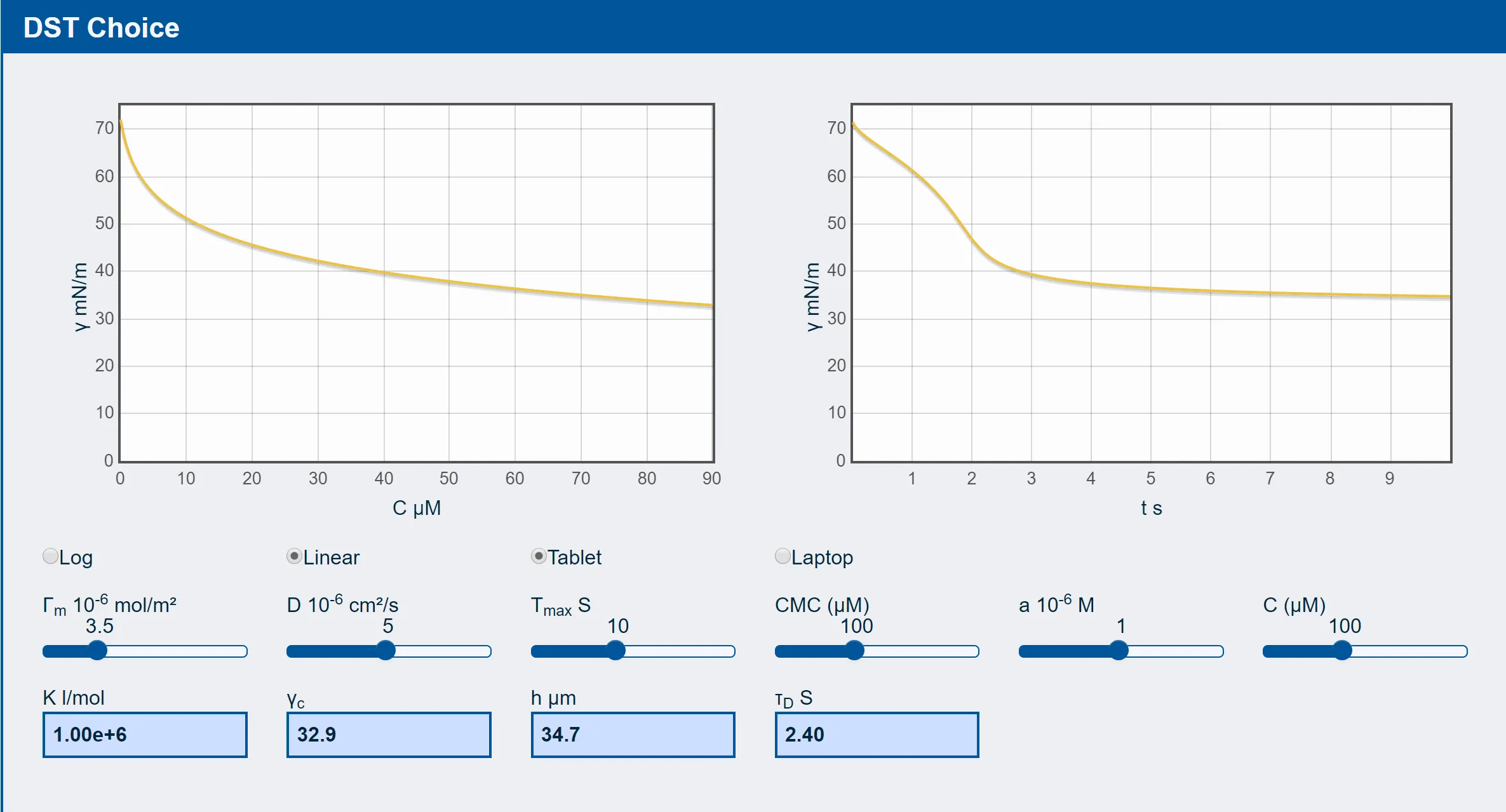 Dynamic Surface Tension App Dynamic Surface Tension App