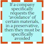 Preservatives certification
