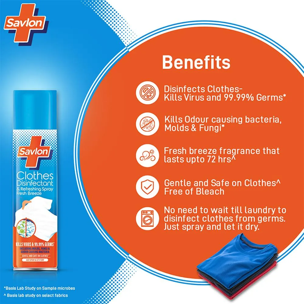 Clothes Disinfectant & Refreshing Spray by ITC Savlon Clothes Disinfectant & Refreshing Spray by ITC Savlon