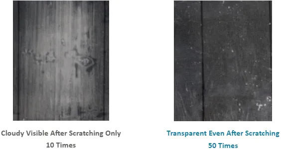 Steel wool scratch resistance test: HDDA vs. IPEMA