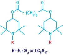 Chemical structures of low MW Hindered Amine Light Stabilizer