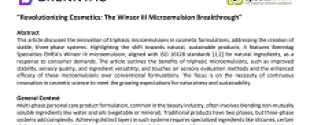 Revolutionizing Cosmetics: The Winsor III Microemulsion Breakthrough