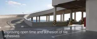 Improving open time and adhesion of tile adhesives