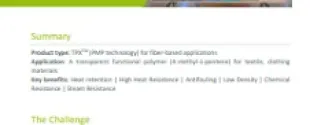 TPX™ resin for fiber-based materials