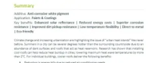 Novel Additive for Anti-Corrosive Cool Roof