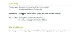 Increase Natural Ingredients in Hairstyling formulations