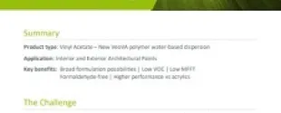 Low VOC VeoVA WB dispersions