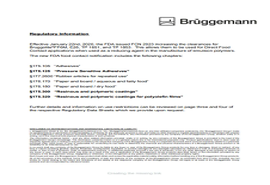Bruggemann gets a regulatory approval