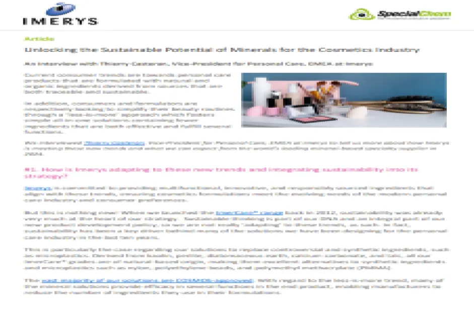 sustainable potential of minerals for cosmetics